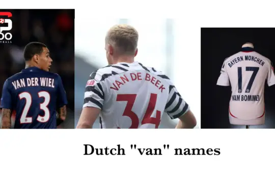 why Dutch footballers have "van" in their surnames