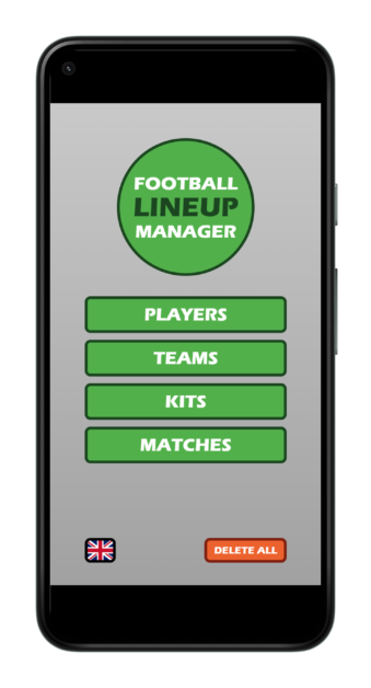 Football Lineup manager app home