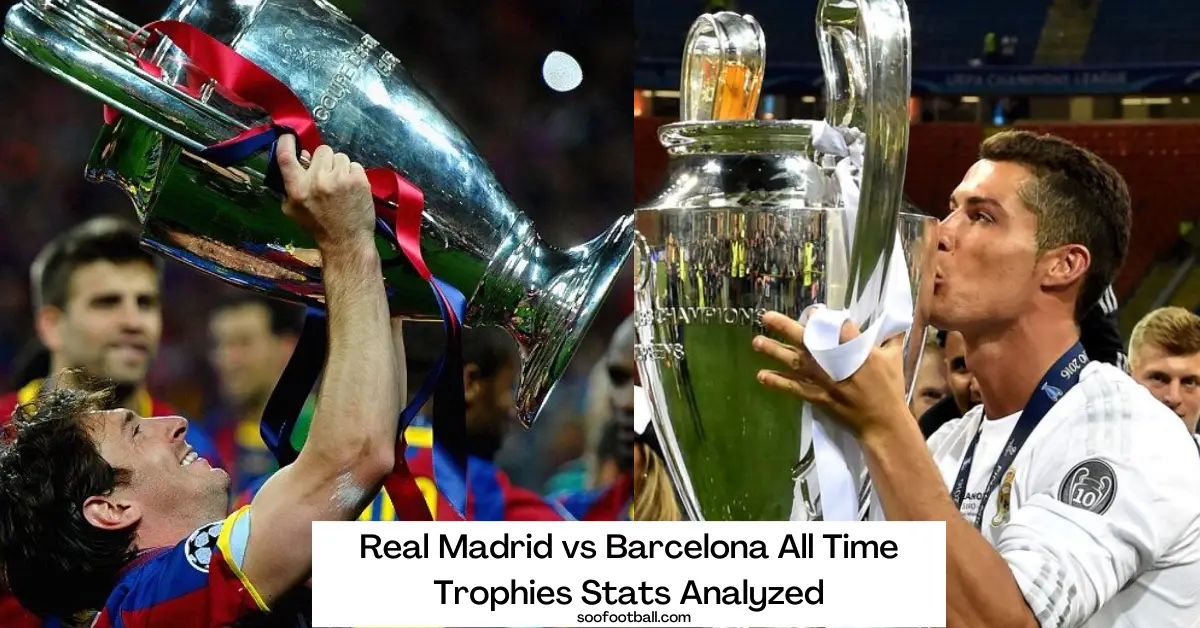 Real Madrid vs Barcelona All Time Trophies Stats